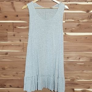 Easel Ruffled Bottom Dress, Size L, Heather Grey